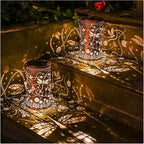 2 Pack Dragonfly Outdoor Solar Hanging Lanterns Waterproof LED Solar Lights Metal Decorative Lanterns for Garden, Patio, Courtyard, Backyard, Yard Decor Unique Dragonfly Gifts for Women Gardening