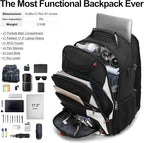 Boavan Laptop Backpack for men, 17.3 inch Laptop Bag with USB Port, Waterproof Travel Work Backpack Purse, Anti-Theft Teacher Nurse Doctor Casual Bookbags Office Business backpack，White