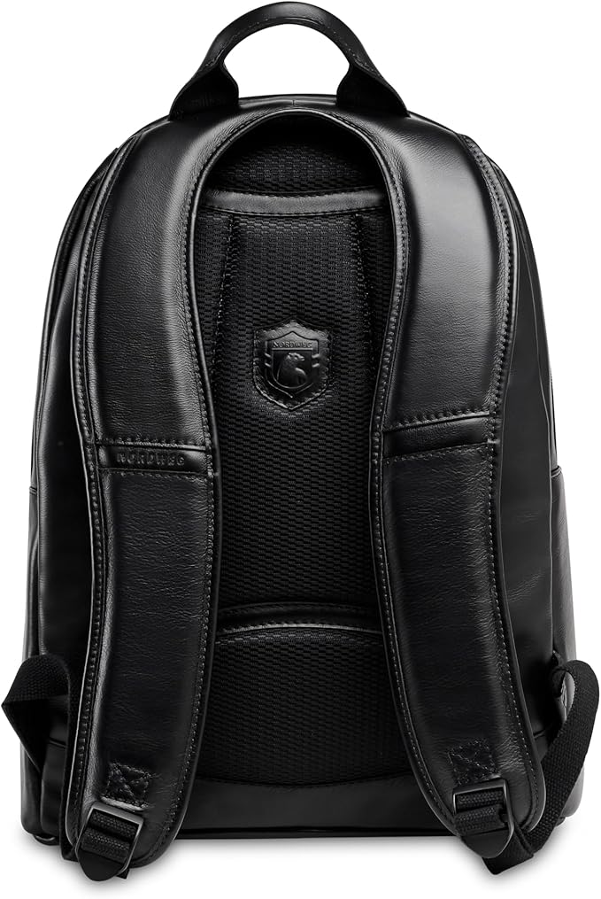 Nordweg Leather Laptop Backpack NW074B – Lightweight Daypack for Work, Travel & College – Fits Laptops up to 15.6” (Black)