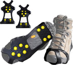 Ice Snow Traction Cleats - Lightweight Crampon Cleats for Walking on Snow & Ice - Anti Slip Grippers Fasten Quickly & Easily Over Footwear - Protable Grips for Shoes and Boots