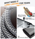 Temdan for Travel Vacation Essentials,3 in 2 USB C Cable for Apple Watch Charger/iPhone 17 Charger/Lightning,Multi Charging Cable Cord,Camping Essentials,Designed for iWatch &iPhone 16-12-6FT Black