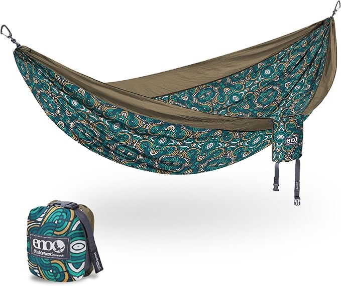 ENO DoubleNest Hammock - Lightweight, Portable, 1 to 2 Person Hammock - for Camping, Hiking, Backpacking, Travel, a Festival, or The Beach - Roots Studio Special Edition