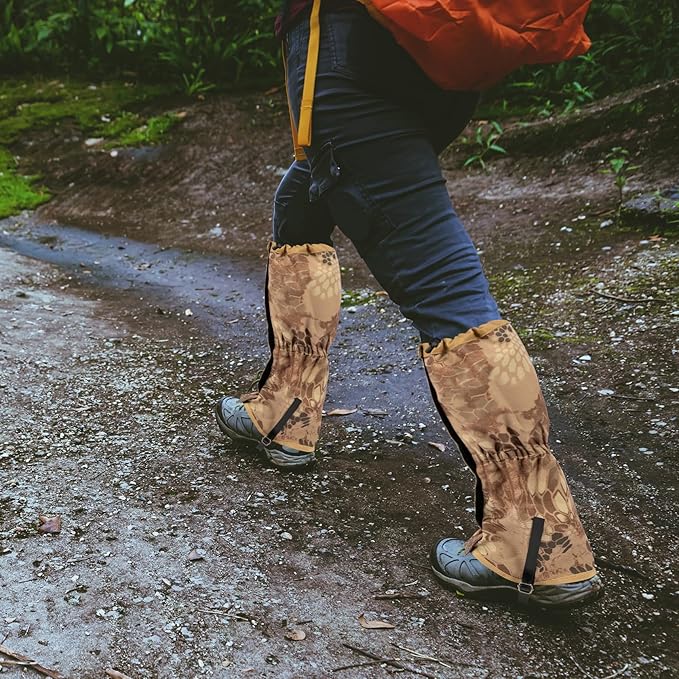 likloks Adjustable Leg Gaiters for Men & Women - Lightweight & Waterproof Gaiter for Hiking, Snow, Trail, Trekking, Hunting, Climbing