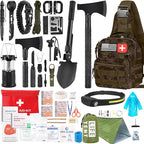 Survival Kit, 268 Pcs Emergency Survival Gear and Equipment Supplies with First Aid Kit, Camping Axe, Headlamp, Tent, Crossbody Bag for Camping Hiking, Hunting, Car, Gift for Christmas Men, Dads, Him
