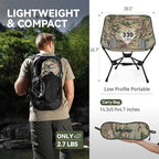 MARCHWAY Lightweight Folding Camping Chair with Spring Lock, Stable Compact Portable for Outdoor Camp, Travel, Beach, Picnic, Festival, Hiking, Backpacking (Lowback Camo)