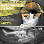 Miztli Camping Hammock -Portable Hammock w/Spacious Net & Tree Straps w/Adjustable Loops, Double and Single Hammock for Outdoor, Indoor, Hiking and Travel