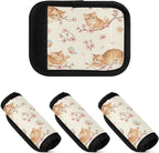 Burbuja Cats Luggage Handle Wrap Neoprene Comfort Handle Covers Suitcase Tag Identifier for Travel Accessories, 2 Pack