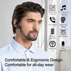 Bluetooth Earpiece for Cell Phones, V5.1 Wireless Headset Handfree with Battery Charging Case Built-in Microphone for iPhone Android Driver/Business/Office