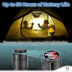 Mata1-USA LED Camping Lanterns (Black, 2 Pack), Emergency Lights for Power Outages, Long-Lasting Battery-Powered Lights w/ 3 Adjustable Brightness Levels, Collapsible Lamps for Indoor & Outdoor Use