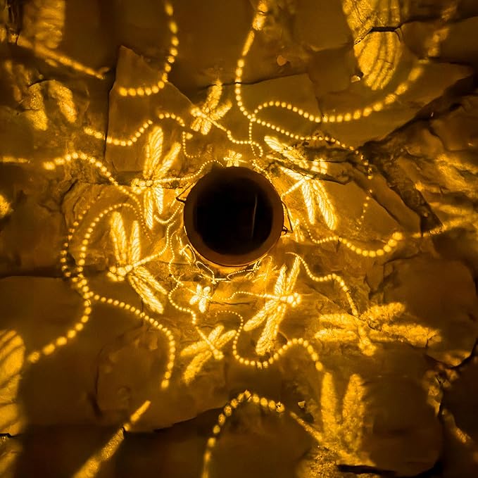 Dragonfly Solar Lanterns Outdoor Waterproof, Birthday Gifts for Women Mom Grandma, Hanging Solar Lights for Yard, Patio, Porch, Garden Decor, Christmas Gifts for Her/Him