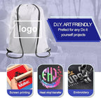 BeeGreen White Drawstring Backpack Bags Bulk 2 Pack String Bags X-Large 22.4" L x 17.5" W Sports Cinch Sackpack Gym Machine Washable Heavy Duty for Men Women