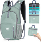15L Hiking Backpack - Small Lightweight Packable Daypack Travel Outdoor Foldable Shoulder Bag Camping Hiking Backpack for Women Men - Grey