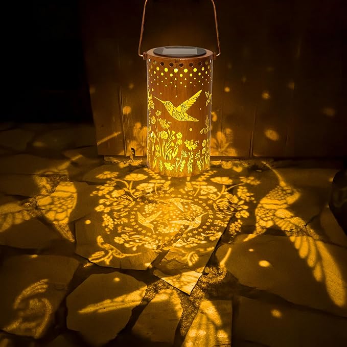 Hummingbird Solar Lanterns Outdoor Waterproof, Birthday Gifts for Women Mom Grandma, Hanging Solar Lights for Yard, Patio, Porch, Garden Decor, Christmas Gifts for Her/Him