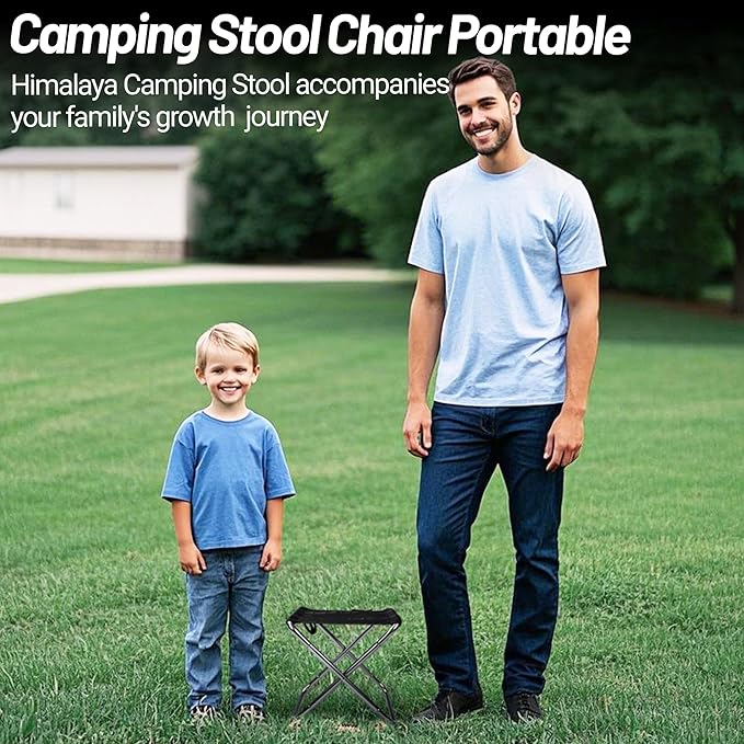 Portable Camping Folding Stool Chair with Bag, Small Lightweight Camp Stool Chair Collapsible for Fishing Hiking Outdoor Beach Backpack Photographer Picnic 9.86"x 8.66"x10.63"