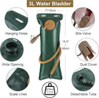 3L Water Backpack for Hiking, Water Hydration Backpack for Running, Tactical Hydro Backpack with 3L Water Bladder, Hydration Packs for Festivals Rave