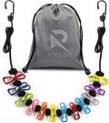 Portable Travel Clothesline with 12 Colorful Clips & Bag, Elastic RV & Camping Clothes Line for Indoor Laundry Drying Line & Outdoor Camping Accessories (Elastic)
