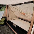 FUNDANGO Ultralight Folding Camping Cot, Extra Long Backpacking Camping Cots for Adults Portable Cot Bed for Hiking Travel Home Mountaineering, Beige