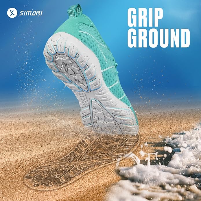 SIMARI Water Shoes for Women Men - Barefoot Quick-Dry Aqua Socks | Lightweight Swim Shoes for Surfing, Swimming, Beach Sports, Kayaking, Diving | Non-Slip Design