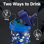 24 oz Insulated Water Bottle for Halloween: Meoky Stainless Steel Water Bottle with 2-in-1 Lid - Leak Proof, Cold for 24 Hours, Protective Silicone Base, Halloween Gifts for Adults, Spooky Fun