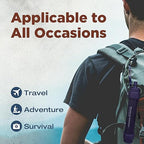 Membrane Solutions Water Filter Straw S2, NSF/ANSI 42&372&401 Certified, 4-Stage 0.1 μm Portable Water Purifier with Replaceable Filter, 5,000L Capacity for Camping, Hiking, Survival and Emergency- 1P