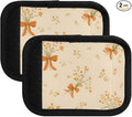 Fall Orange Bow Floral Luggage Handle Wrap for Suitcase Luggage Tags Handle Covers Identifiers Soft Decorations Travel Accessories 2 Pack
