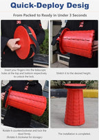 Wind Tour Portable Foldable Telescoping Stool Lightweight Collapsible Stool Retractable for Adults Outdoor Fishing Hiking Travel BBQ (Black)