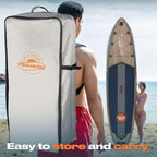 Inflatable Paddle Boards for Adults and Youth, 11'x33 Wood Grain Stand Up Paddle Board with SUP Accessories, Portable Inflatable Paddleboard for All Skill Levels,Blow Up Paddle Board as Present