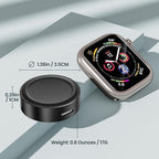 RUXELY Magnetic Charger Adapter for Apple Watch,5W Portable Wireless Fast iWatch Charger with USB C & iPhone Power Port,Short Apple Watch Charging Cable for iWatch Series 11 10 9 8,Ultra 3,42/46/44mm