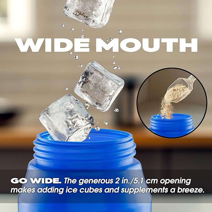 Cannon Sports 1 Liter Sports Water Bottle, BPA-Free, 34 Oz Capacity, Large Mouth, 2 lids (Straw and Squeeze), Great For Helmet Sports Such As Hockey, Lacrosse, Football, Boxing (6 Pack) (Royal Blue)