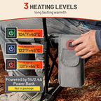 TIMBER RIDGE Oversized 2 Pack Heated Camping Chair for Outdoor Sports, High Back Padded Lawn Chair for Adults Support Up to 500lbs with Cup Holder, Side Pocket(Power Bank not Included)