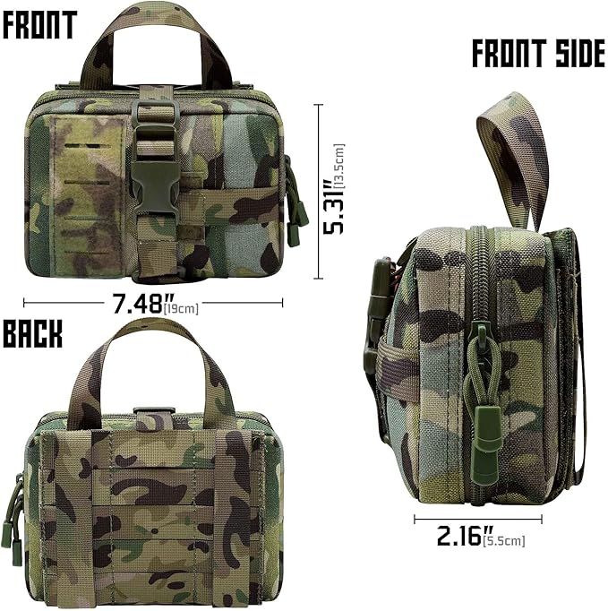 Upgrade Molle Rip Away Ifak Pouch, Tactical Small Belt First Aid Pouch Medical Utility EMT Pouch Only