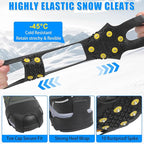 Ice Cleats for Shoes and Boots Men Women Winter Walking Ice Snow Cleats Anti Slip Crampons 10 Steel Studs Overshoe Slip-on Stretch Rubber Footwear