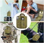 Medical Molle Pouch Tactical - 1000D Nylon First Aid Pouch, Big Capacity EMT Pouch Utility, Heavy Duty Military Grade Rip-Away Ifak Pouch for Home and Outdoor Activities（Bag Only