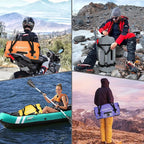 Waterproof Motorcycle Duffel Bag Roll Top Dry Duffel Bag with Quick-fixed Straps for Rafting, Boating, Kayaking, Travel, 50L(Army Green)