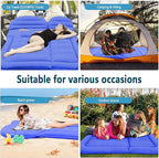 ISWEES Car Bed SUV Air Mattress, Car Air Mattress with Home Power Adapter, Electric Pump, 2 Inflatable Pillows and 2 Footrests for Back Seat, Side Seat,Trunk Sleeping, Thickened Camping Bed - Blue