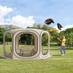 Pop Up Screen Tent Canopy, Portable Screen Canopy with Mosquito Net, Outdoor Screen Room Tent 12 x12 FT with Carry Bag for Lawn & Garden, Parties，Beige