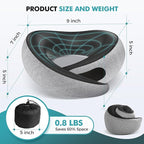 Travel Neck Pillows for Airplanes - 360° Ergonomic Memory Foam Travel Pillow - Relief Neck Pain with Breathable Support for Long Flights, Car, Train & Office Use - Adults & Kids