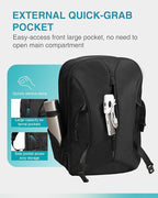 TSA-Friendly Travel Backpack with Laptop Compartment, 30L Carry-On Backpack for Men & Women, 180° Lay-Flat Design, Waterproof & Durable 1000D Oxford, Fits 15.6" Laptop