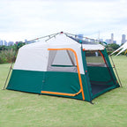 KTT Instant Tent 6 Person(C),Large Family Cabin Tents,Automatic Tent Build Quickly in 60S,2 Rooms,2 Top Windows,3 Doors and 3 Windows with Mesh,Waterproof,Big Tents for Outdoor,Picnic,Camping