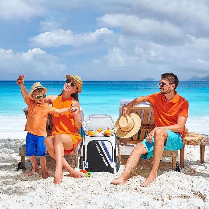 Maelstrom Backpack Cooler,36 Can Cooler Backpack,Soft Cooler Bag Insulated Leakproof,Lightweight Ice Chest Backpack,Travel Cooler Lunch Backpack for Camping,Hiking,Beach,White