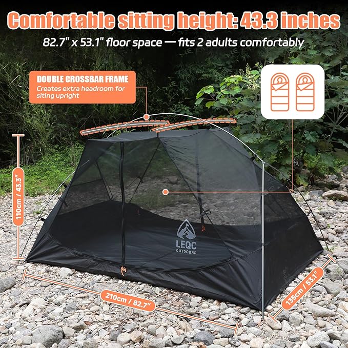 Waterproof Hiking Tent for Backpacking – 2/3/4 Person Easy Up Camping Tent, PU5000mm All Season Windproof Tent for Winter, Cold Weather, Outdoor Hiking & Freestanding Shelter for Mountain Camping