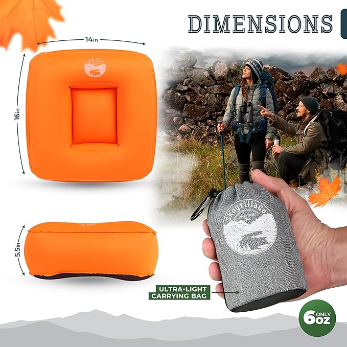 TrailNeck 1.0 camping pillow-Compact, portable, packable, camping essentials, outdoor gear, hiking, backpacking, deployments, beach, car, plane travel pillow. Firm pillows for multi-position sleepers.