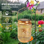 Butterfly Solar Lanterns Outdoor Waterproof with Shepherd Hook, Birthday Gifts for Women Mom Grandma, Metal Solar Hanging Lights Garden Decor for Outside Yard Patio Pathway Backyard Porch