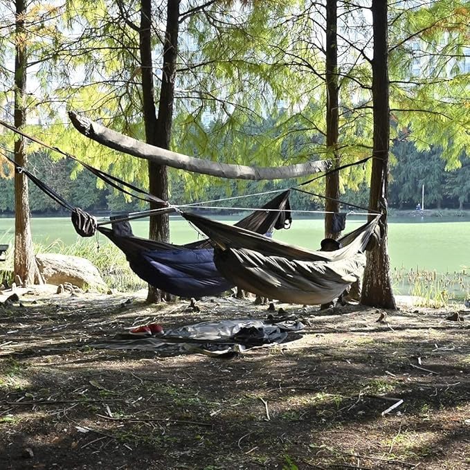 onewind 12Ft Camping Hammock with Mosquito Net, Ridgeline Double Hammock Portable Lightweight Large Hammock Ripstop Nylon Durable with 2 * 12Ft Tree Straps for Camping Hiking Backpacking, OD Green