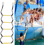 Heavy Duty 5-Step Boat Rope Ladder – 400lbs Capacity, Extra-Long Design for Easy Boarding. Perfect for Inflatable Boats, Fishing Boats, Kayaks, Motorboats, and Canoes. Ideal for Safe Marine Use