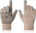 Achiou Winter Gloves, Glove for Men Women, Upgraded Touch Screen Texting Warm Running with Thermal Soft Knit Lining