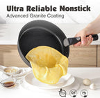 SENSARTE 17 Piece Pots and Pans Set, Nonstick Detachable Handle Cookware Set, Induction Kitchen Cookware Set with Removable Handle, Healthy Non Stick for RV, Dishwasher ＆ Oven Safe, PFOA Free (Black)