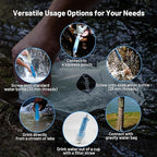 Squeeze Water Filtration System with Four 20-Oz Squeeze Pouches and 0.1 Micron Filter Straw, Portable Water Purifier Survival for Camping, Hiking, Backpacking and Emergency Preparedness