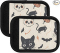 Cat and Skulls Luggage Handle Wrap for Suitcase Luggage Tags Handle Covers Identifiers Soft Decorations Travel Accessories 2 Pack