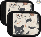 Cat and Skulls Luggage Handle Wrap for Suitcase Luggage Tags Handle Covers Identifiers Soft Decorations Travel Accessories 2 Pack